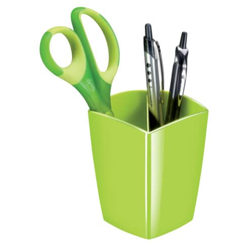 Portapenne CepPro Gloss CEP in polistirolo con 2 scomparti verde anice 7,4x7,4x9,5 cm - 1005300301